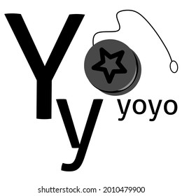 Alphabet letter Y vector illustration. Suitable for children learning to recognize letters