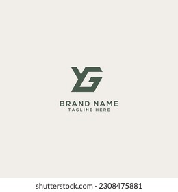 Alphabet letter YG GY monogram logo vector template. Initial based minimal flat icon vector.