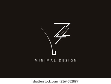 Alphabet letter YZ logo design line art