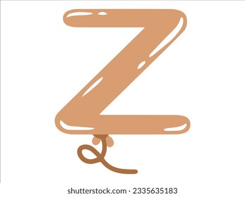 Alphabet Letter Z with Balloon Illustration