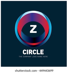 Alphabet letter Z colorful logo in the circle. Vector design template elements for your application or company identity.