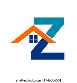Alphabet letter z  with home logo design template illustration. This is good for business, web, and symbol