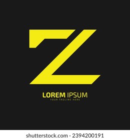 Alphabet letter Z L, and ZL or LZ minimal and negative space logo vector icon.