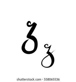 alphabet letter z lettering vector calligraphy manuscript