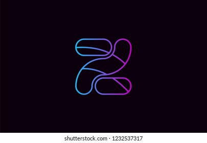 alphabet letter z logo design blue and pink color suitable for a company or business