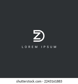 Alphabet letter ZD or DZ icon logo vector.