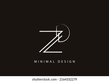 Letra alfabética material de la línea de diseño del logotipo ZD