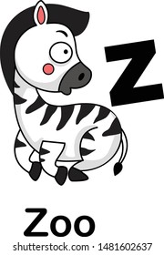 Alphabet Letter z-zoo vector illustration