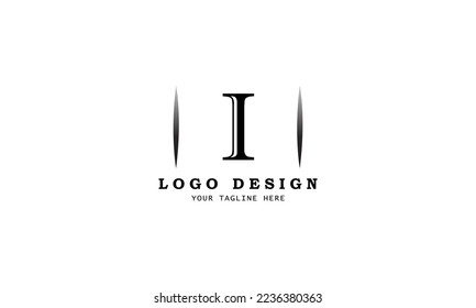 I alphabet lettering creative minimal professional simple realistic vector black logo design