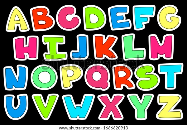 Alphabet Lettering English Capital Letters Vector Stock Vector (Royalty ...