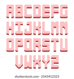 Alphabet Buchstaben mit 3D isometrischen Effekt. Vektorgrafik.