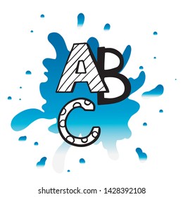  alphabet letters a, b, c on white background