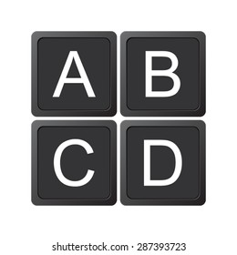 alphabet, letters A, B, C, D