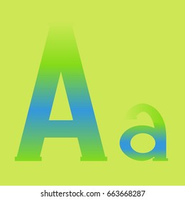 Alphabet letters Aa in colored gradient