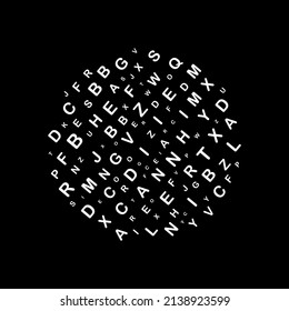 Alphabet letters abstract background, all letters in circle shape