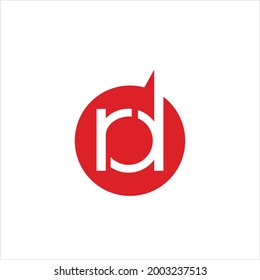 alphabet letters abstract icon logo RD vector.