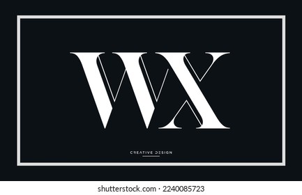 Alphabet Letters Abstract Logo Icon WX or XW Monogram