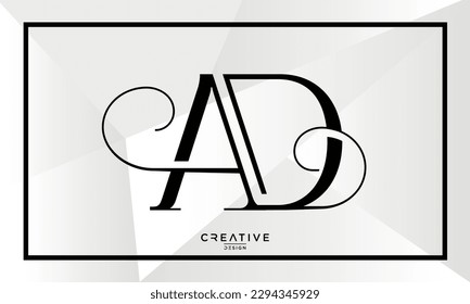 Alphabet Letters AD or DA Logo Monogram	