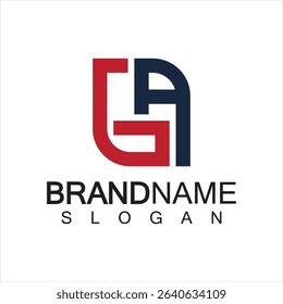 Alphabet Letters AG or GA logo design template