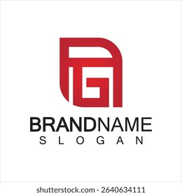 Alphabet Letters AG or GA logo design template