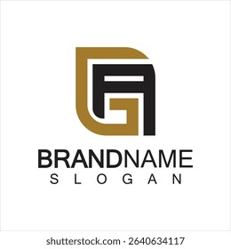 Alphabet Letters AG or GA logo design template