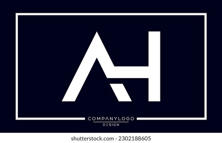 Alphabet Letters AH or HA Logo Icon monogram