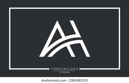 Alphabet Letters AH or HA Logo Icon monogram