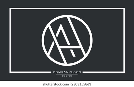 Alphabet Letters AH or HA Logo Icon monogram