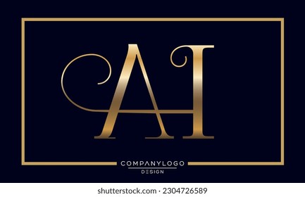 Alphabet Letters AH or HA Logo Icon monogram