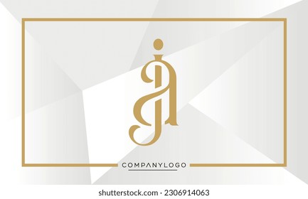 Monograma de las letras de alfabeto AJ o JA Moderno con logotipo