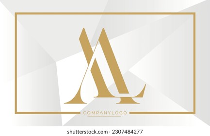 Alphabet Letters AL or LA Logo Monogram