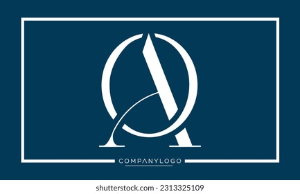 Alphabet Letters AO or OA Logo Monogram