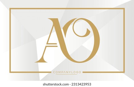 Alphabet Letters AO or OA Logo Monogram