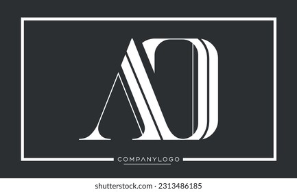 Alphabet Letters AO or OA Logo Monogram