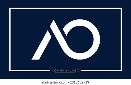 Alphabet Letters AO or OA Logo Monogram