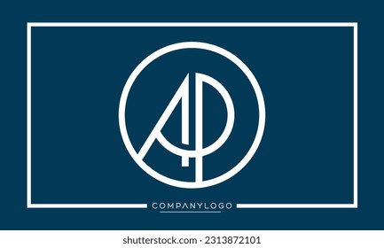 Alphabet Letters AP or PA Logo Monogram