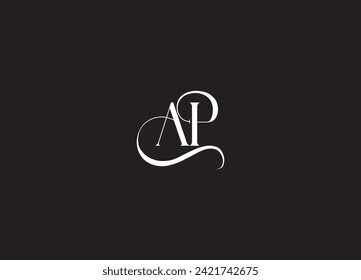 Alphabet Letters AP or PA Logo Monogram