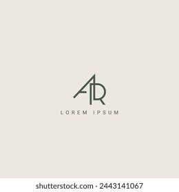 Alphabet Buchstaben AR RA Creative Logo Initial Based Monogram Icon Vector Element.