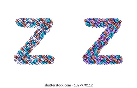 Alphabet letters arranged from bunches of flowers to give a feel of beauty