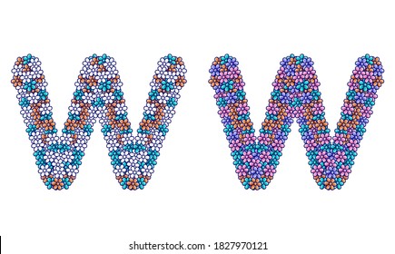 Alphabet letters arranged from bunches of flowers to give a feel of beauty