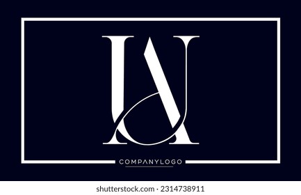 Alphabet Letters AU or UA Logo Monogram