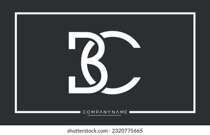 Alphabet Letters BC or CB Logo Monogram
