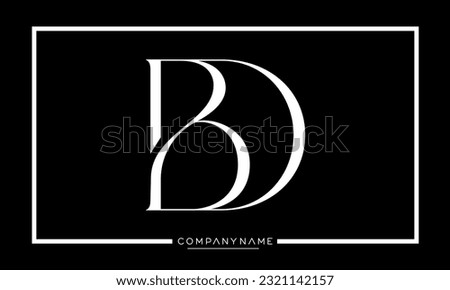 Alphabet Letters BD or DB Logo Monogram