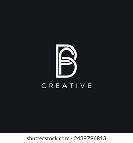 Alphabet Letters BF FB Creative Logo Initial Based Monogram Icon Vector Element.