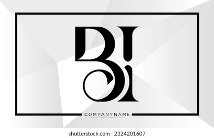 Alphabet Letters BI or IB Modern Logo