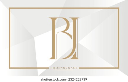 Alphabet Letters BI or IB Modern Logo