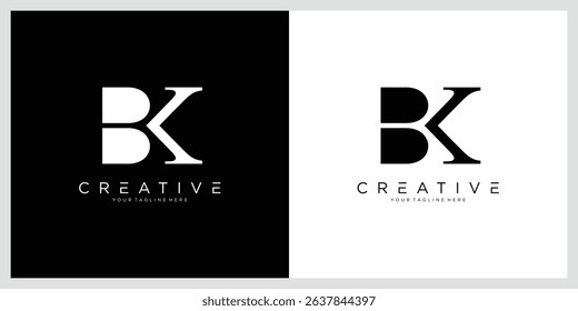Alphabet Letters BK or KB business logo template