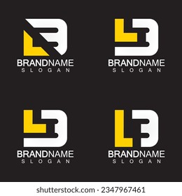 Alphabet Letters BL or LB business logo template