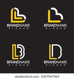 Alphabet Letters BL or LB business logo template