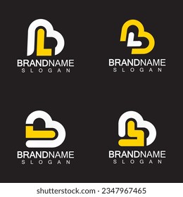 Alphabet Letters BL or LB business logo template